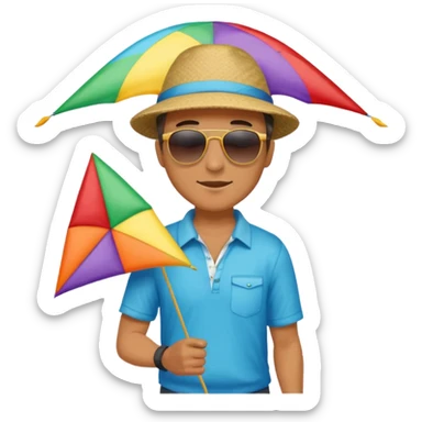 Man with kite,Kite Flyers, big kite sticker