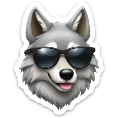 Wolf with sunglasses sticker