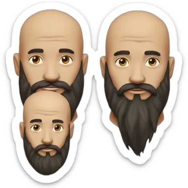 long black beard bald red alaskan trader sticker