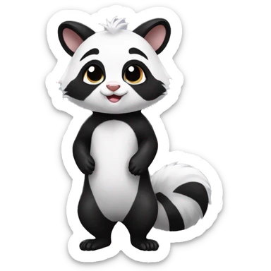 Cute skunk-panda-raccoon-ferret-cat-hybrid full body sticker