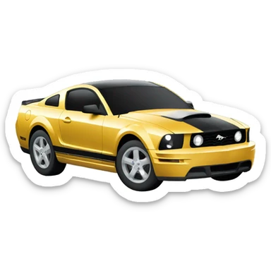 Black 2007 Mustang car sticker