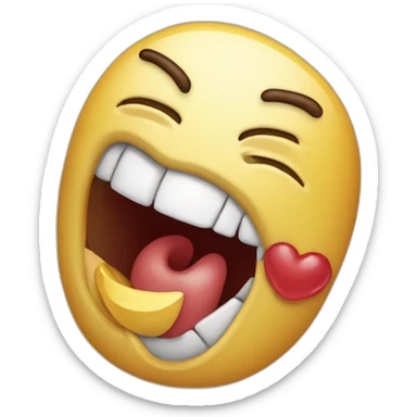 Emoji qui rougit et la main sur la bouche sticker