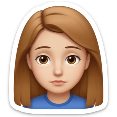 Squinty eyes sad eyebrows and a soft smile sticker