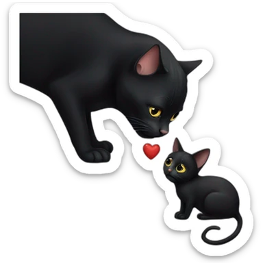 a black cat kisses a mouse sticker