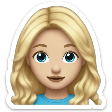 blonde girl with silky hair , darker blue eyes and light skin sticker