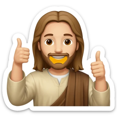 Jesus christ smiling thumbs up sticker