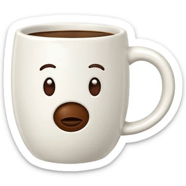 Coffee Mug with coffee bean synbol sticker