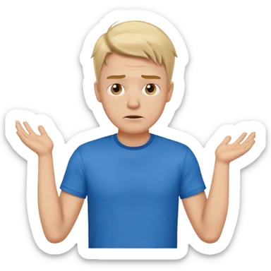 cool confused men person shrug pose sticker