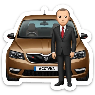 Recep Tayyip Erdoğan Skoda Octavia rs kullanıyor sticker