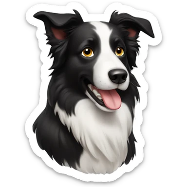 border collie with stupid look on its face sticker