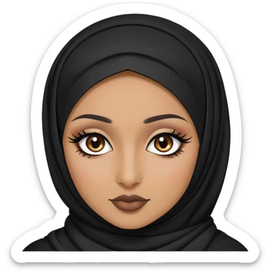 pretty hijabi gothic baddie with eyeliner and brown eyes sticker