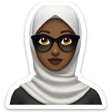 Black Hijabi with dark sunglasses sticker