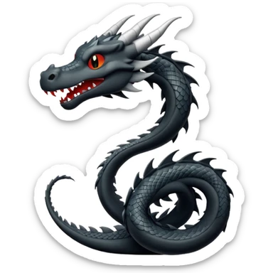 Black and white dragon emoji sticker