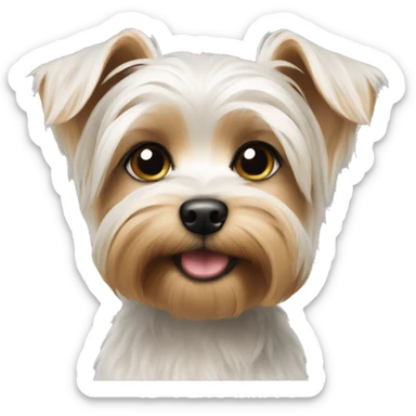 white yorkie puppy  sticker