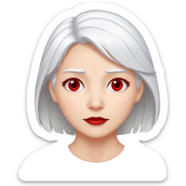 female white hair face slap
 sticker