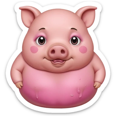 fat pig wearing swaet sticker