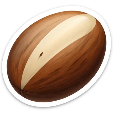 realistic seed, detailed macro close-up, textured patterns, shades of brown and beige, oval-shaped, glossy, studio lighting, sharp focus, high-resolution photography, isolated on neutral background sticker