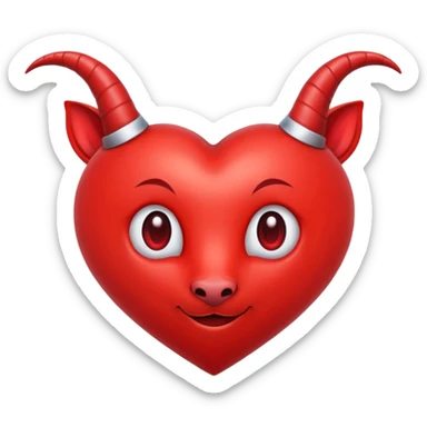 red heart with horns and a tail sticker