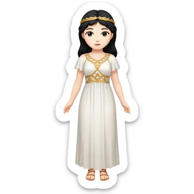 greek goddess black hair full length sticker