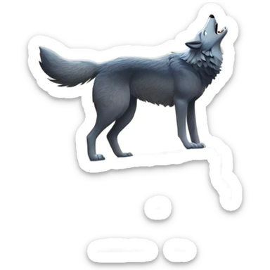 Wolf howling at the moon sticker
