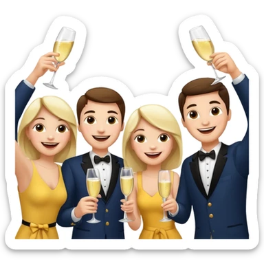 cheers and shouting happiness sticker