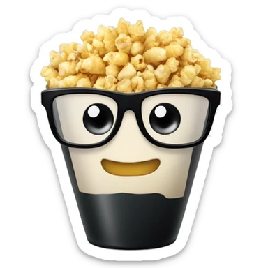 pop corn in black glasses sticker
