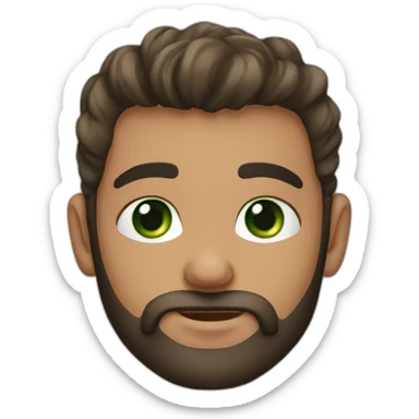 Boy beard green eyes silk hair sticker