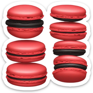 macaron red and black sticker