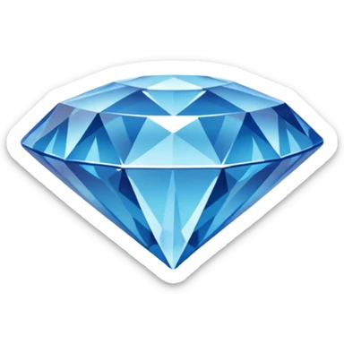 Blue crystalic diamond on the surface of the water sticker