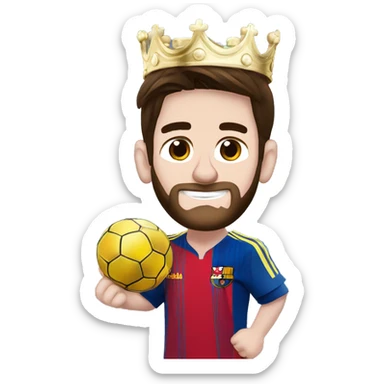 Messi con la mundial y una corona  sticker