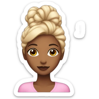 a woman with cosmetic products in her hand sticker