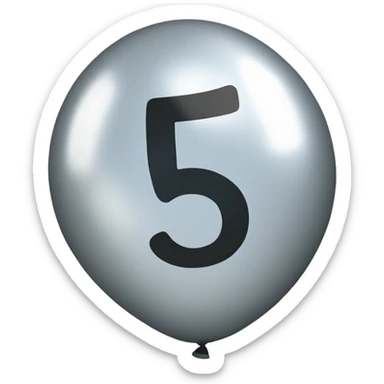 number 5 balloon sticker