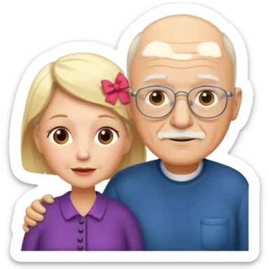 Pareja de abuelos el abuelo calvo y la abuela rubia  sticker