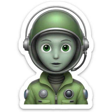 Alein pilot with antenna head  sticker