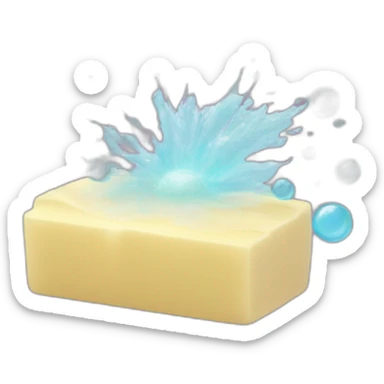 bar of soap exploding with bubbles sticker