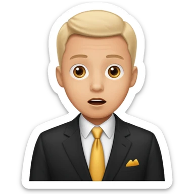 a man in a formal suit surprised sticker
