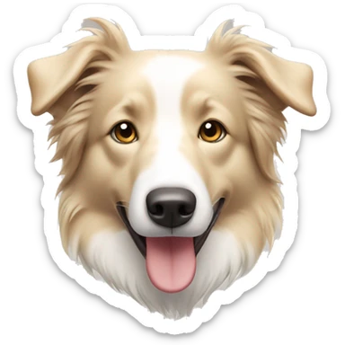 light beige border collie  sticker