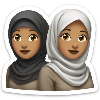 group of 2 hijabis and 1 non hijabi sticker