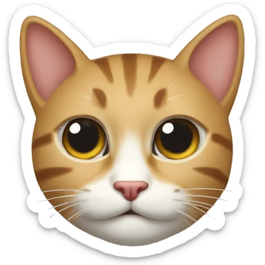 Gato restregando cabeza en mano sticker