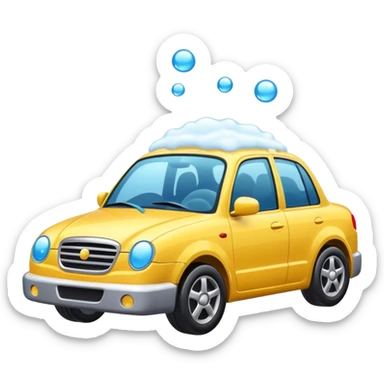 car wash with soap bubbles sticker