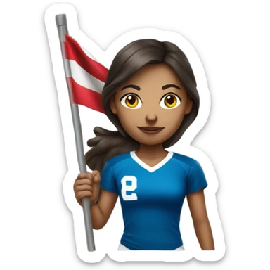 Brunette lighter skinnned girl playing flag football  sticker