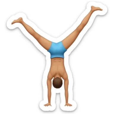 a person doing a handstand sticker