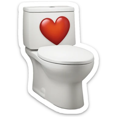 Heart on toilet  sticker