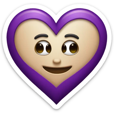 Black and purple heart sticker