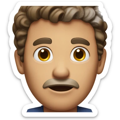 A middle-aged man with brown hair looking extremely surprised. sticker