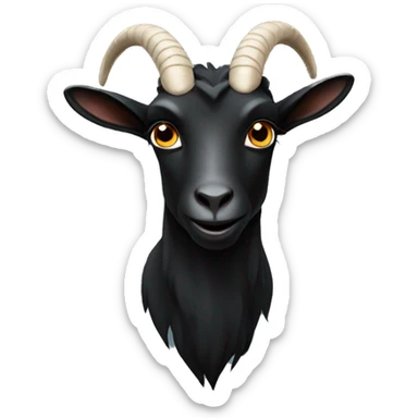 Black goat sticker
