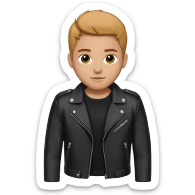 Black leather jacket with black shirt  sticker