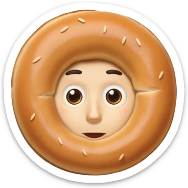 Mysterious bagel man sticker