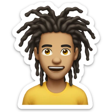 lightskin guy with 2 strand dreads yelling sticker