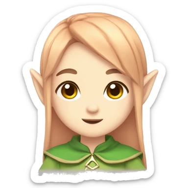 anime elf, kawaii sticker